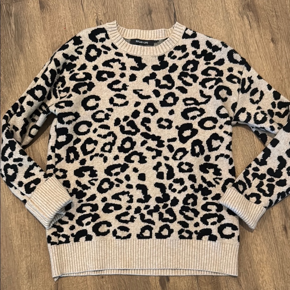 Sugar+Lips Leopard Print Sweater